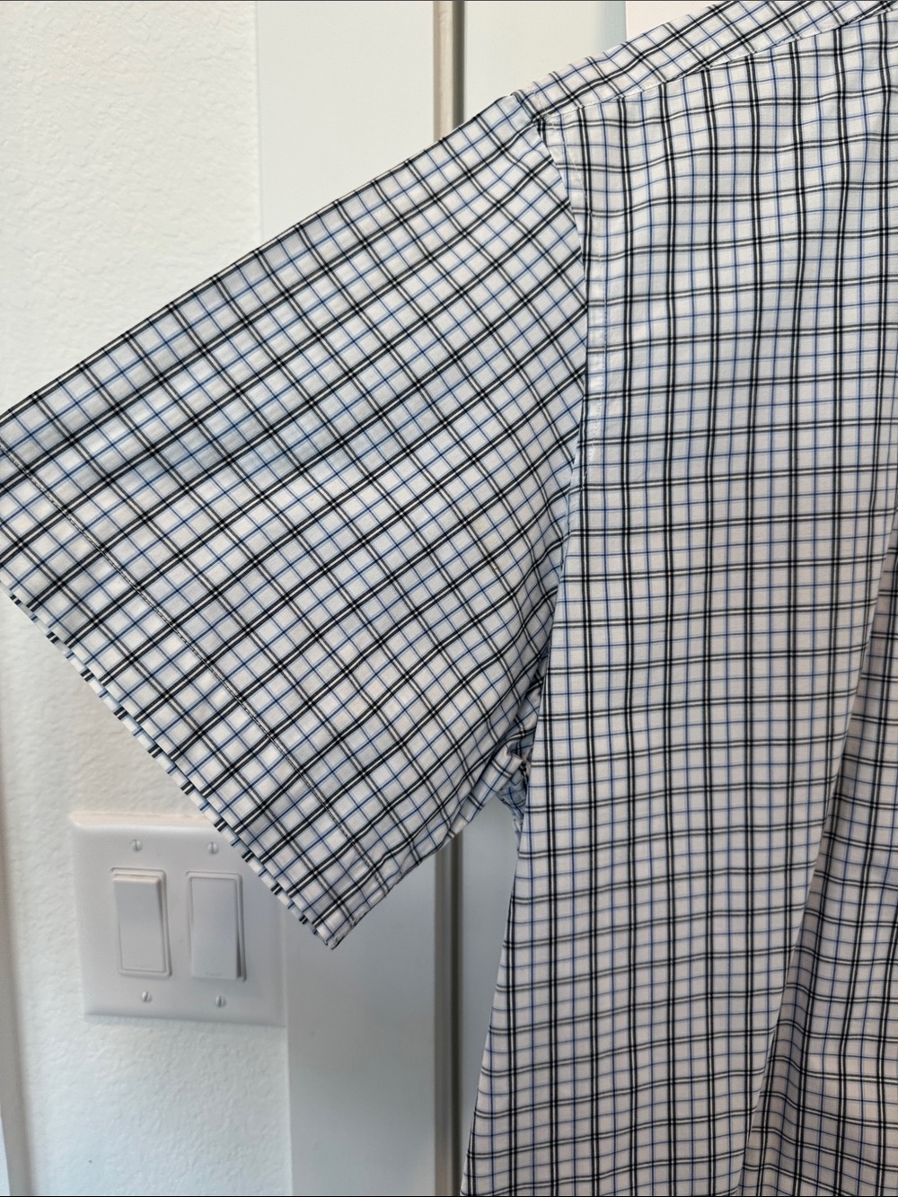 Nautica Men’s XXL Button Down Blue Plaid 100% Cotton Short Sleeve Dress Shirt - Picture 3 of 14